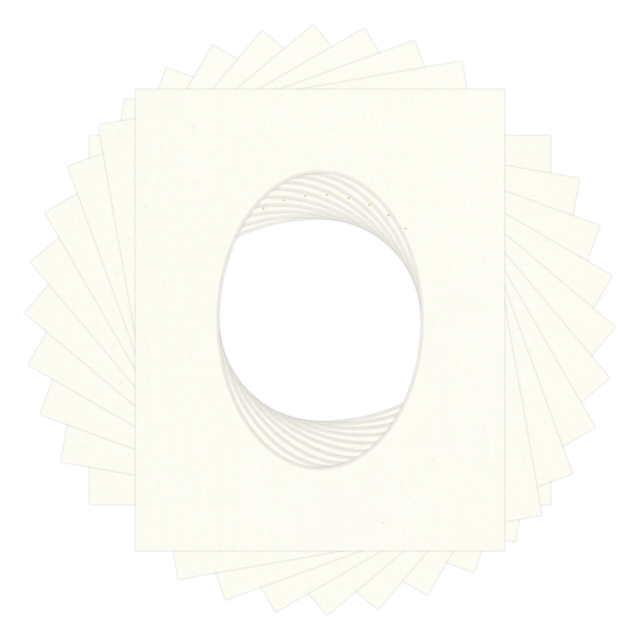 Beige Canvas Mat Board for 8x10 Frames - Oval Opening for 5x7 Photos